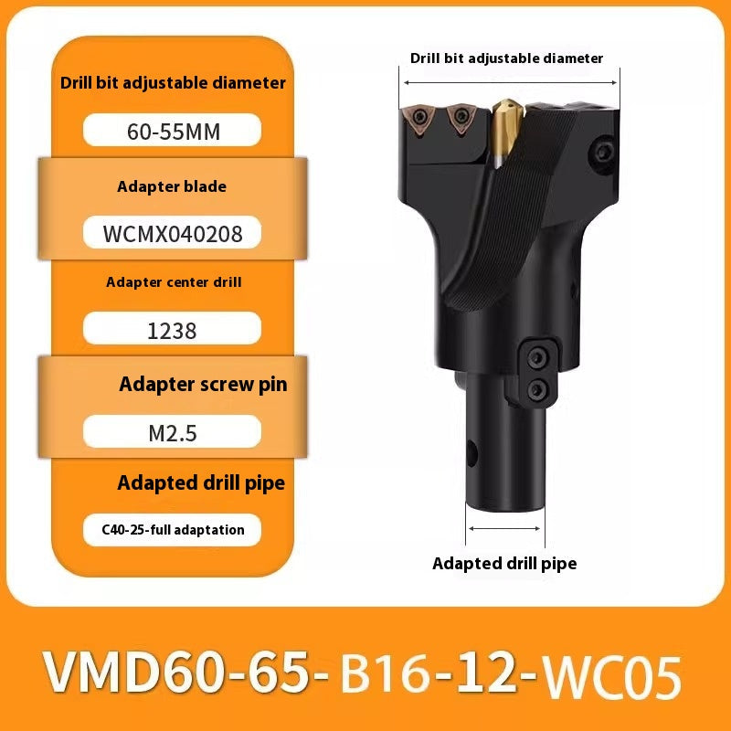 1148-Large hole centering drill deep hole machining u drill machining deep hole WMD indexable violent fast drill adjustable diameter Shandong Denso Pricision Tools Co.,Ltd.